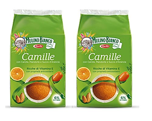 Mulino Bianco: "Camille" Patties with carrots , almonds and orange juice - 10.72 Oz (304g) Pack of 2 [ Italian Import ]