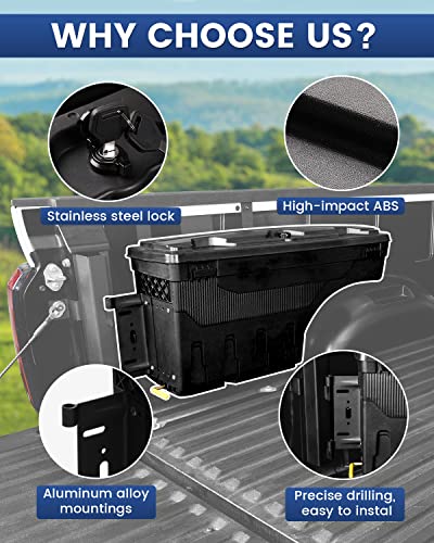 Cartist Truck Bed Storage Box Compatible With Toyota Tundra 2022 2023 Swing Case Toolboxes Organizer Lockable (No Need Punching)(Driving Side) #TOP3