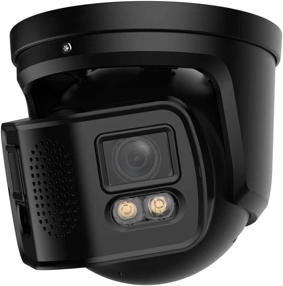 EmpireTech IPC-Color4K-T180 4K Full-Color 2×4MP Dual-Lens 1/1.8″ CMOS Smart Splicing Network IP POE Camera Outputs 180° Wide Angle, Support Two-Way Talk IPC-Color4K-T180 (Black)