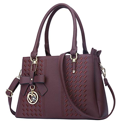 Image of KKXIU Women Satchel Bags Handle Shoulder Handbags and Purses Pockets Zipper Leather Crossbody Bags