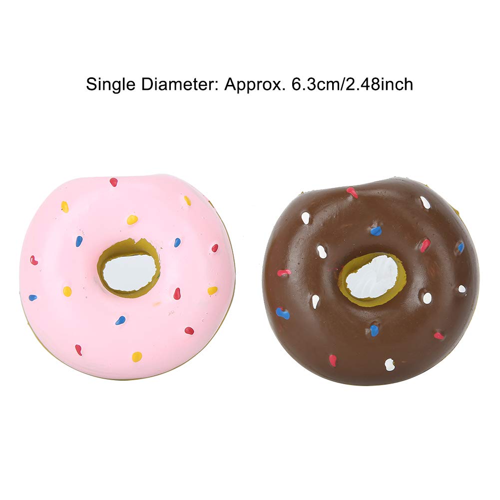 2PCS Hond Donut Kauwspeeltje, Latex Huisdier Donut Vorm Klinkende Tanden Reinigingsbescherming Kauwen Bijten Interactief Trainingsspeeltje voor HondenSqueak Toys
