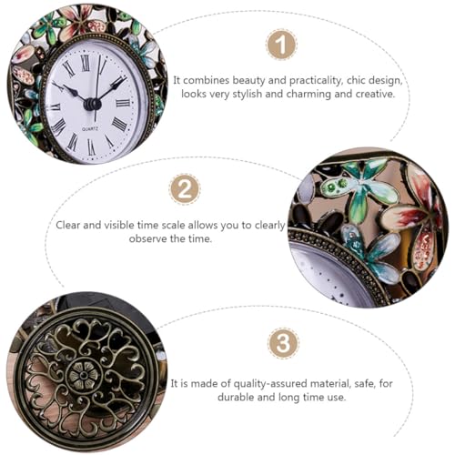 Reloj despertador retro de metal silencioso con escala clara para mesa de conferencias 4