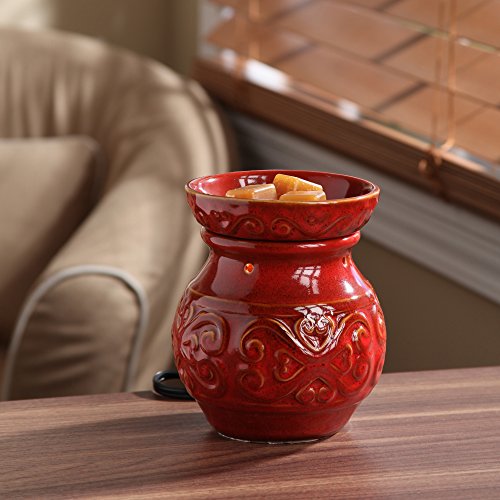 Hosley 6 Inch High Red Ceramic Electric Warmer Ideal Gift For Weddings Spa And Aromatherapy Use With Hosley Brand Wax Melts Cubes Essential Oils And Fragrance Oils O4 #TOP5