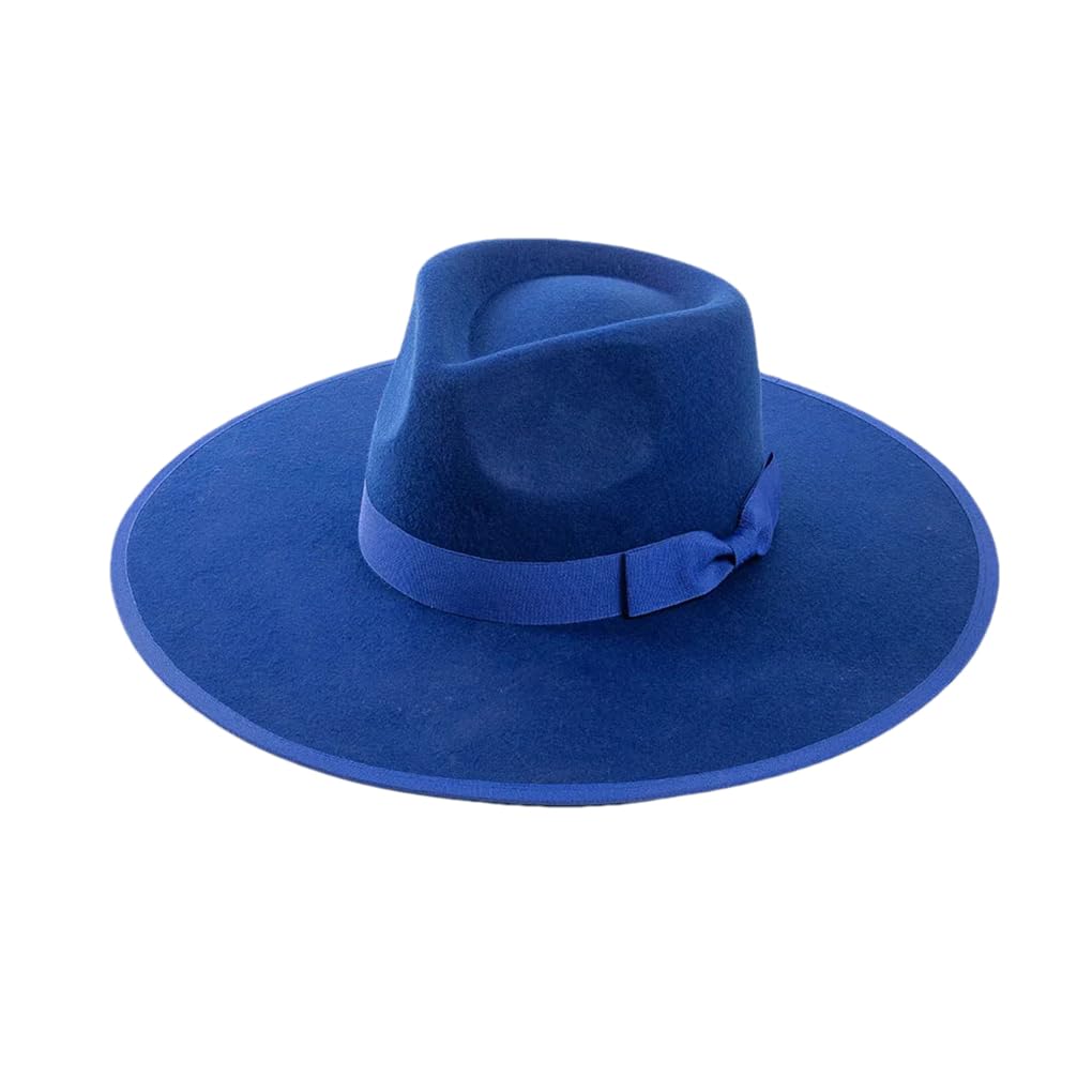 Cappello Fedora a tesa larga in lana con fiocco decorativo per donne e uomini, cappello in feltro per feste, matrimoni, shopping