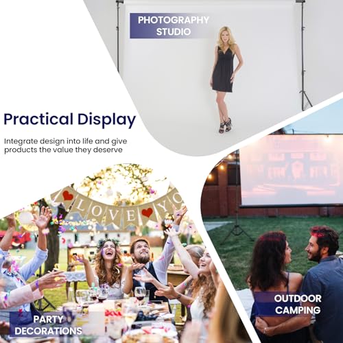 Jiang&Rong Portable Reverse-Folding Backdrop Stand Kit, 10ft x 6.5ft (W x H) Adjustable Background Stand with a Carrying Bag for Party, Birthday, Wedding, Graduation by Jiang&Rong - Used condition - Image 7