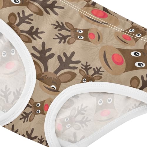 Little Girls' Soft Cotton Underwear Kids Breathable Comfort Christmas Reindeer Panties Briefs Toddler Undies4