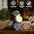 Tiejiajiang Dog Garden Statues - 8.4 Dog Decor with Gazing Ball LED Lights, Unique Gifts for Mom Grandma Birthdays, Outdoor Decor for Outside Lawn Porch Patio (Gray)