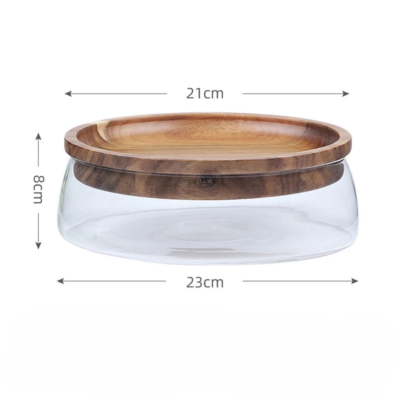 Vorratsglas Kreativer Vorratsbehälter for Lebensmittel aus Glas mit Holzdeckel, versiegeltes for Küchensnacks und Früchte(C)