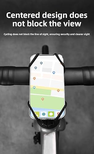 Miniatura 5 de Soporte de teléfono celular para bicicleta, soporte de silicona sin arañazos con diseño de absorción de golpes, soporte universal para teléfono de