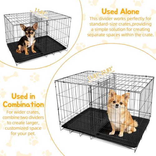 Lonepetu Dog Crate Divider Panel 2-Pack, 16.9" H Adjustable Wire Kennel by Lonepetu - Used condition - Image 3