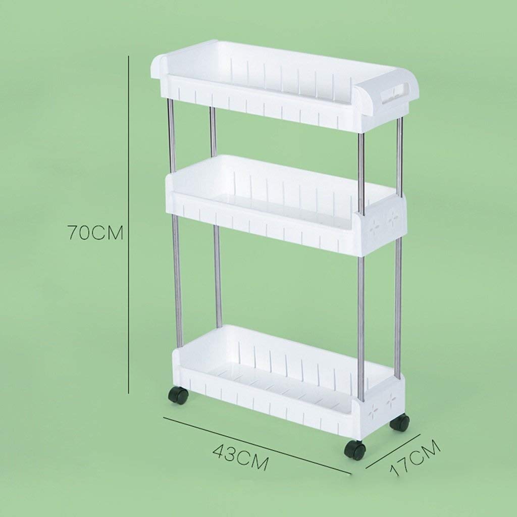 Estantes de almacenamiento para el hogar, estante con ruedas para inodoro móvil, estante para el baño, estante de almacenamiento de plástico, estante para cocina, 3 capas