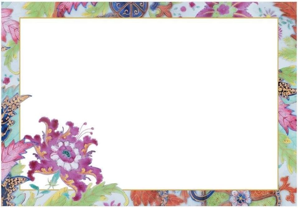 Caspari "Coromandel Garden Ivory Thank You" Notes - Black (Pack of 8)