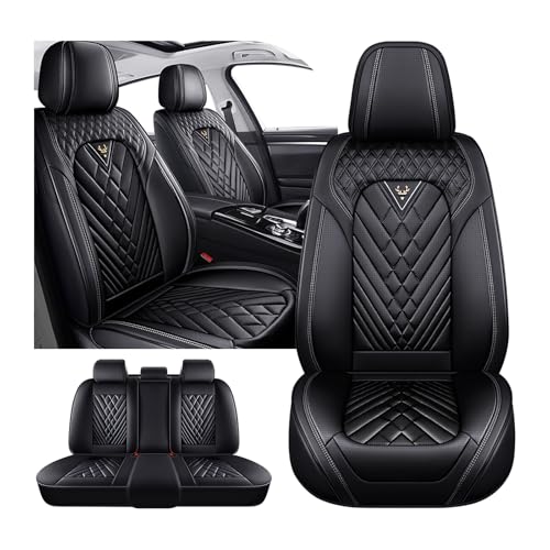 Image of Sierra 1500 Seat Covers Custom Fit for GMC Sierra 1500 2000-2026, Waterproof Nappa Leather Car Seat Cover, Comfortable and Anti-Slip Full Set Car Seat Covers(5 Seats /Black)