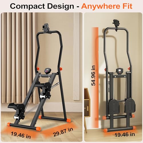 EPHESPORT Stair Stepper for Home Gym, 2.0 Stair Climber with 3-Level Adjustable Resistance ＆ Height, Non-Slip Pedals, Digital Display, Phone Holder, Full-Body Cardio Workout Equipment for Women Men - Thumbnail 6