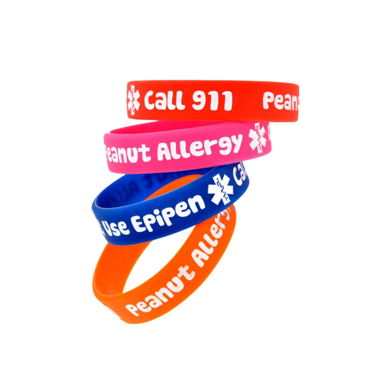 DECHOUS 4Pcs Alert Bracelets for PVC Wristbands with Various Designs Comfortable and Durable Hand Straps for Boys for Everyday Wear and Parties