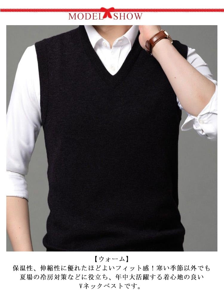Amazon.co.jp: ニットベスト メンズ Vネック フォーマル スクール 制服