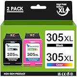 Inkwood 305 XL Patronen Wiederaufbereitet für HP 305 305XL Druckerpatronen, 305XL Schwarz und Farbe, für HP DeskJet 2700 2710 2720 DeskJet Plus 4110 4120 Envy 6000 6020 6032 Envy Pro 6400 6420