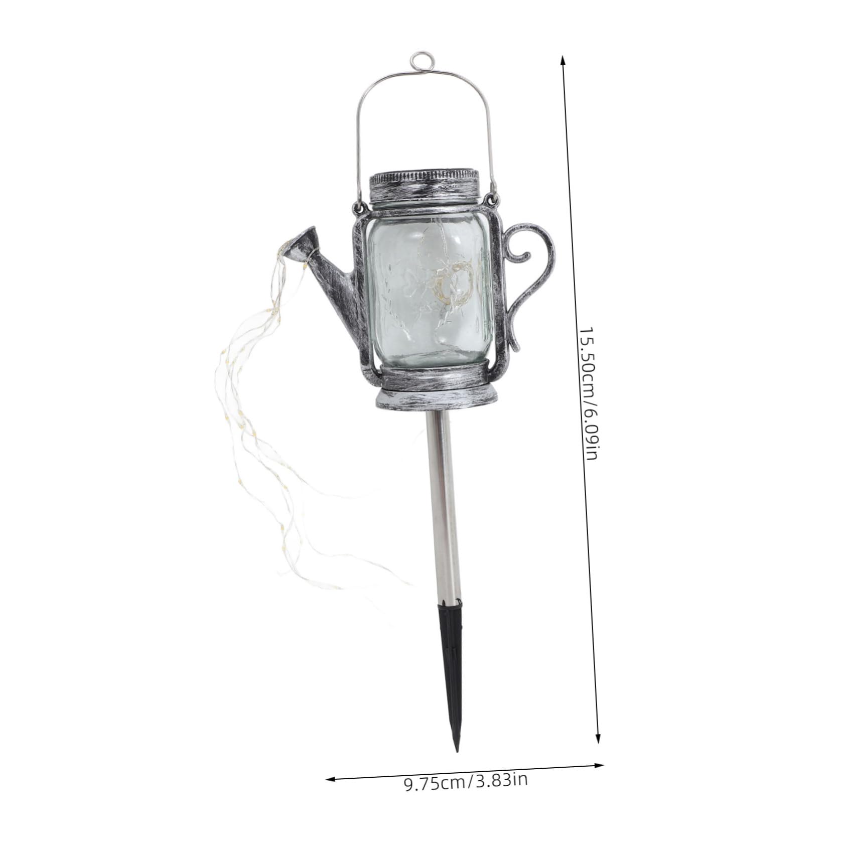 2 pezzi Lanterne a Sospensione Barattoli Trasparenti Forma di Bollitore Luci da Giardino Impermeabili per Esterni Decorazione Romantica con Illuminazione Automatica Notturna