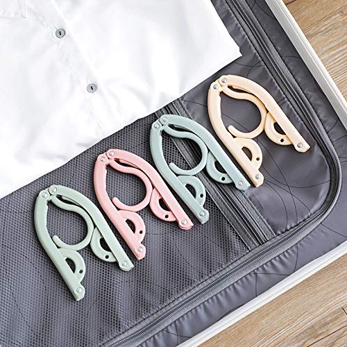 3 Pcs Multi-Functional Plastic Clothes Hanger Travel Space Saving Foldable Hanger Creative Clothes Rack Children Baby Hanger (Color : Green)