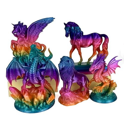 Image of PETG 3D Printer Filament 1.75mm,Multi Color,Translucent Rainbow Gem, Fast Color Changing,1kg(2.2lbs) Accuracy + /-0.05mm