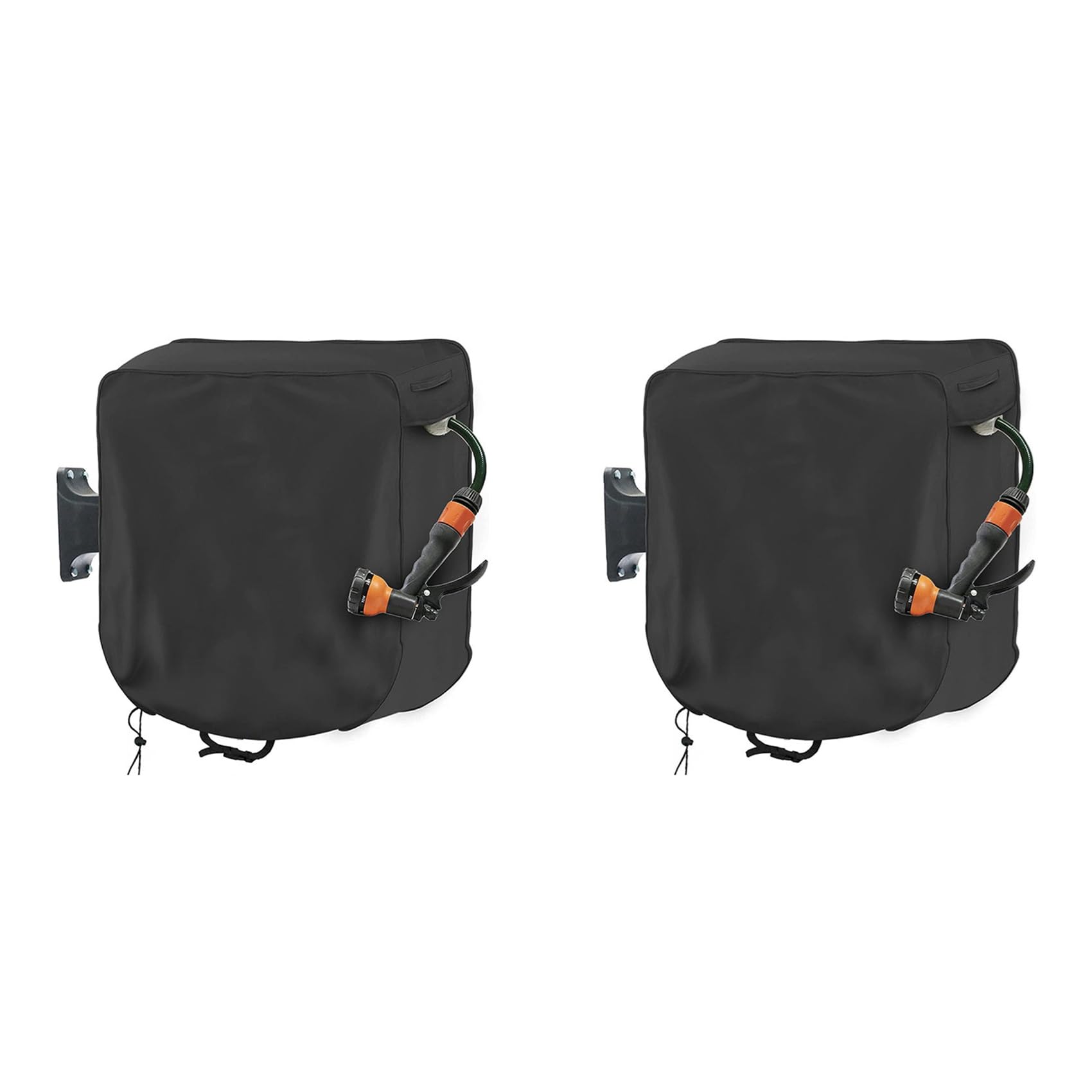 Jnchdghwa Black 2X Square Hose Turntable Cover Wall-Mounted Retractable Hose Reel Cover Waterproof And Sunscreen 420D