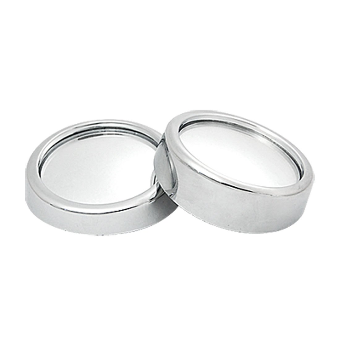 uxcell 2pcs Silver Tone Shell 1.8 Inch Wide Angle Round Blind Spot Rearview Mirror for Automotive