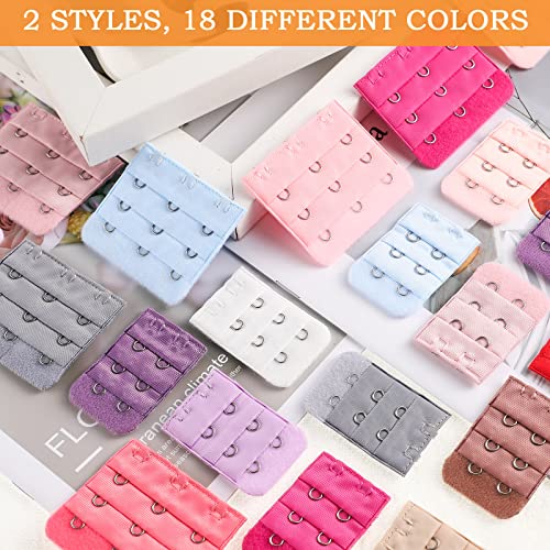 EBOOT 36 Pieces Bra Extenders Brassiere Extension Hooks, 2 and 3 Hooks, 18 Color4