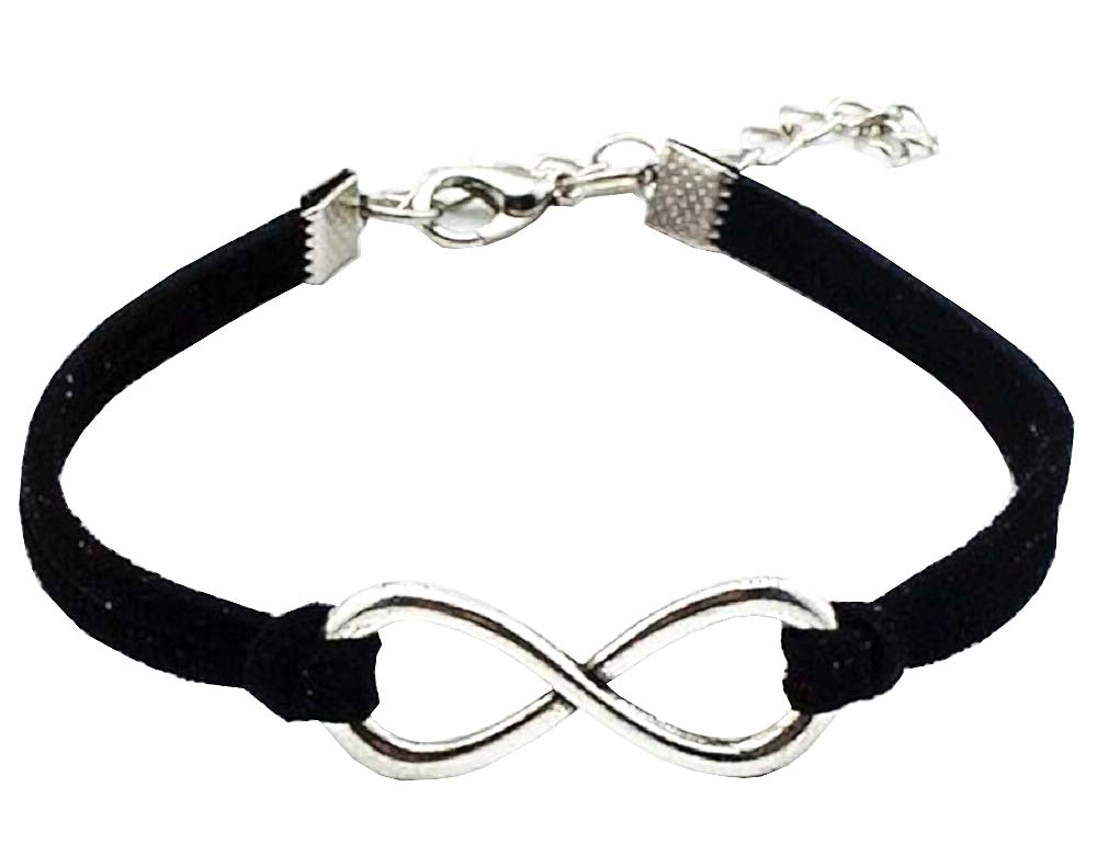 Female Bracelet - Woman - Infinito - Bracelet - Pendant - Double Lanyard - Silver Black - Original Gift Idea
