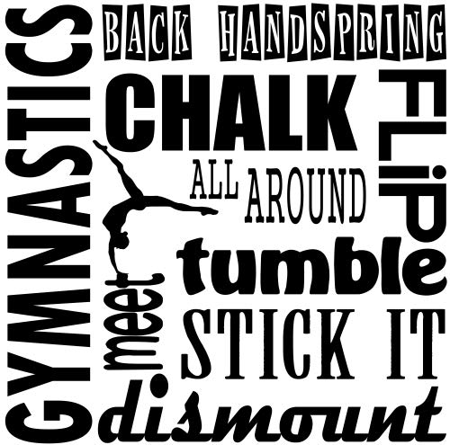 JS Artworks Gymnastics Back Handspring Chalk Vinyl Wall Decal Sticker