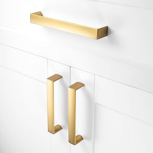 Miniatura 6 de BEROSSA 3.8 pulgadas, espaciado de tornillos de 3.8 pulgadas, tiradores modernos planos de níquel cepillado, manijas de gabinete de cocina, paquete