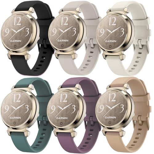 ViCRiOR 6 Pack Watch Bands Compatible with Garmin Lily 2 / Active/Classic Smart Watch Quick Release Soft Silicone Replacement Women Band Strap for Garmin Lily 2
