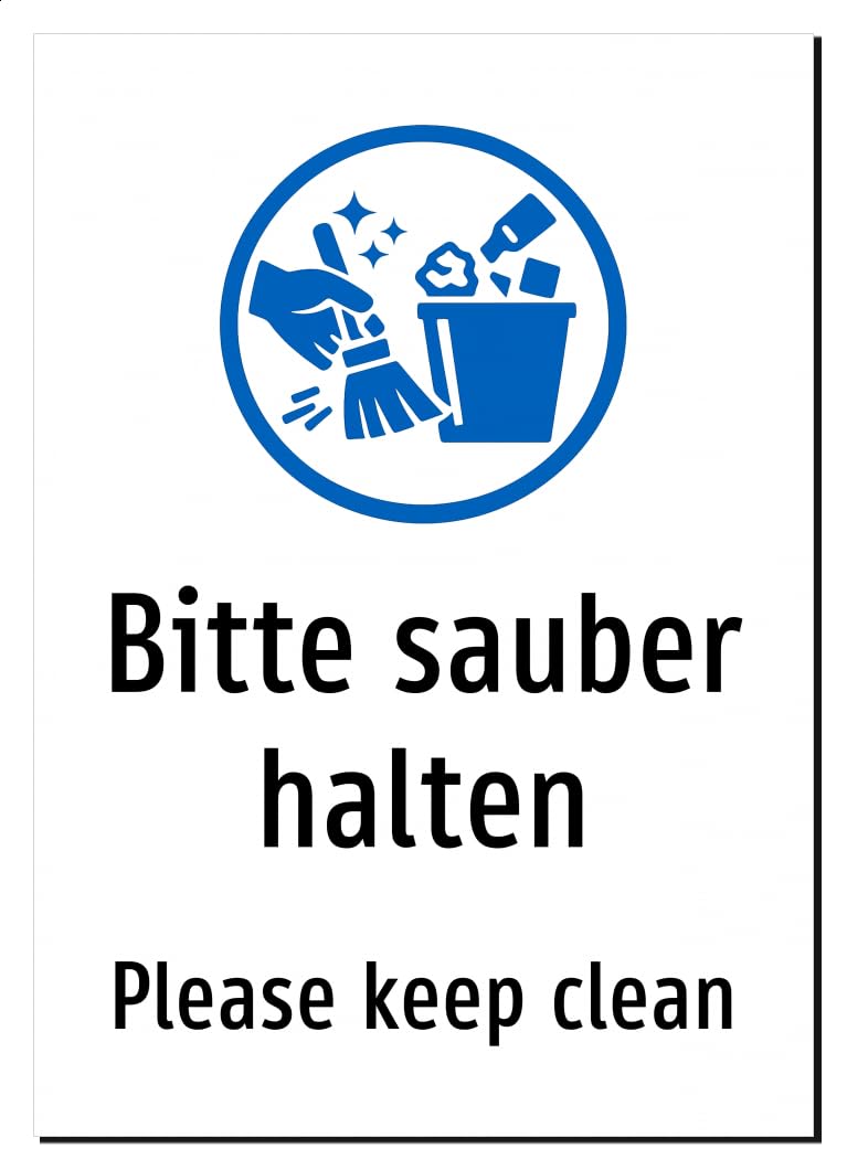 49029-DEEN-S-07 | Bitte sauber halten Schild Deutsch Englisch