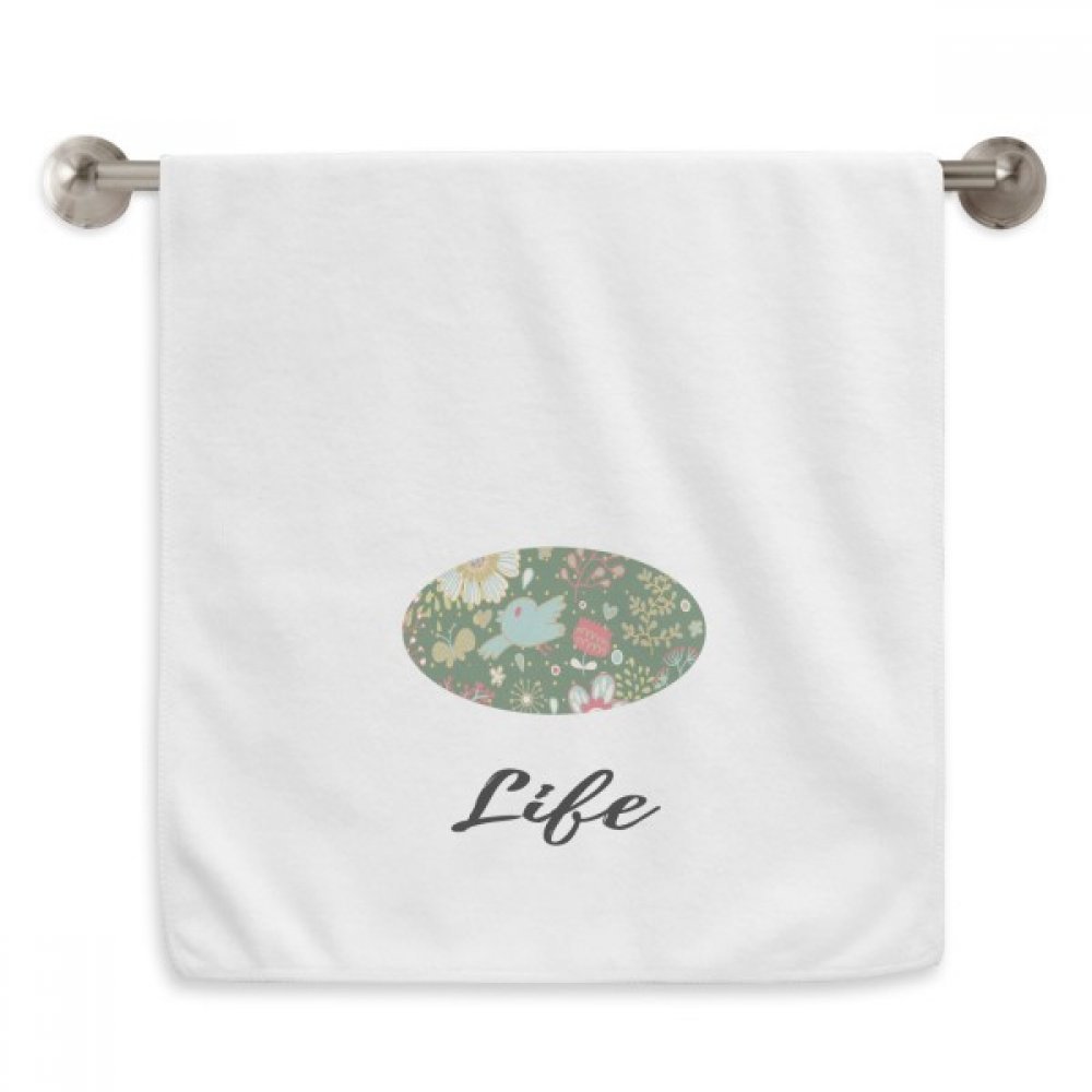 Serviette débarbouillette anti-irritation blanche et fleur vert foncé pour peaux sensibles