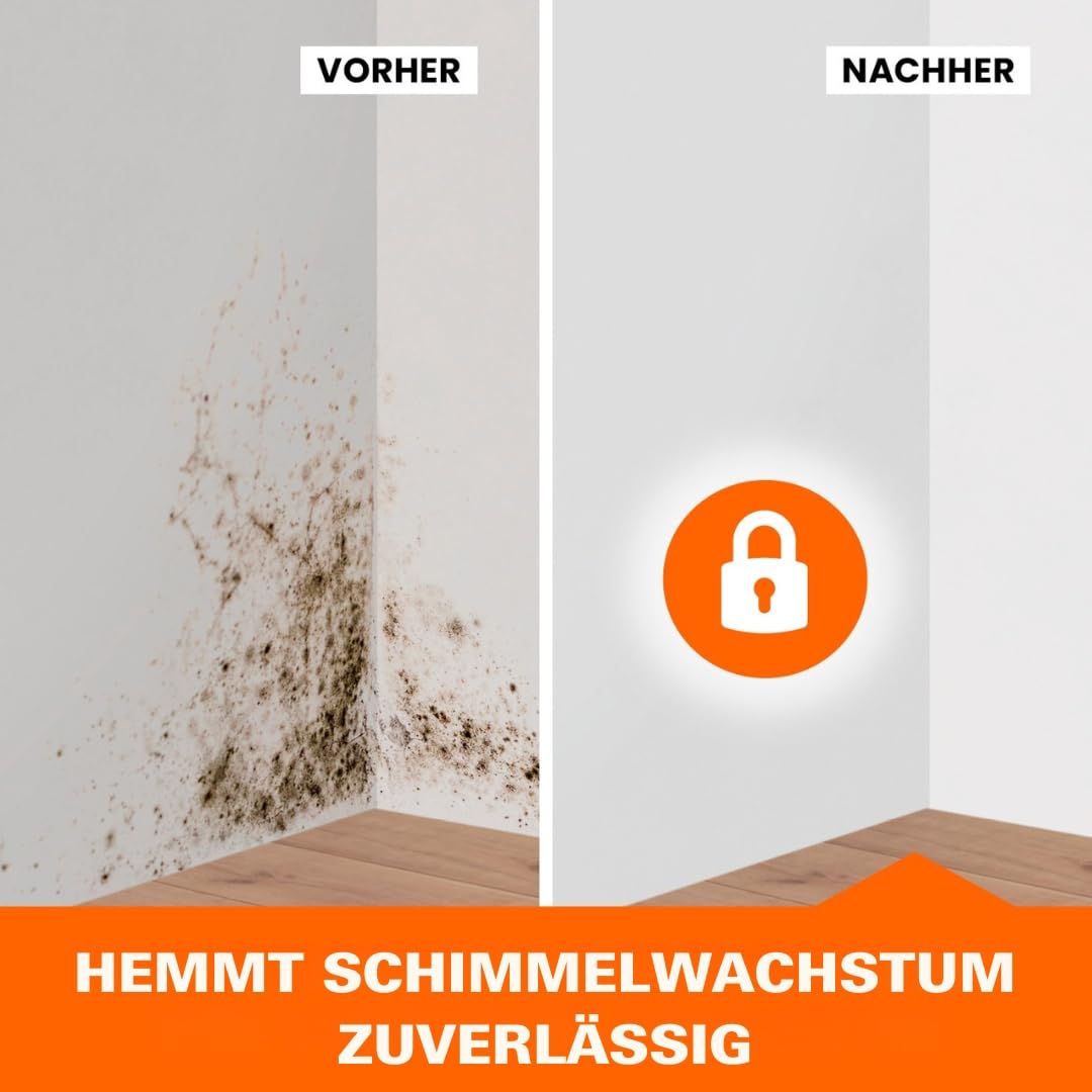 Tonis SCHIMMELSCHOCK Anti-Schimmel-Farbe 4,5 Liter | Effektive antimikrobielle Sofortwirkung, desinfizierende Wandfarbe für ca. 18 m², Schimmel-Stopp aus: Die Höhle der Löwen [weiss, abtönbar]