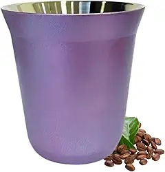 Copo de Café Espresso Inox 160ml – Parede Dupla Isotérmica Reutilizável e Resistente, Ideal para Café, Chá e Bebidas Quentes ou Frias (Roxo)