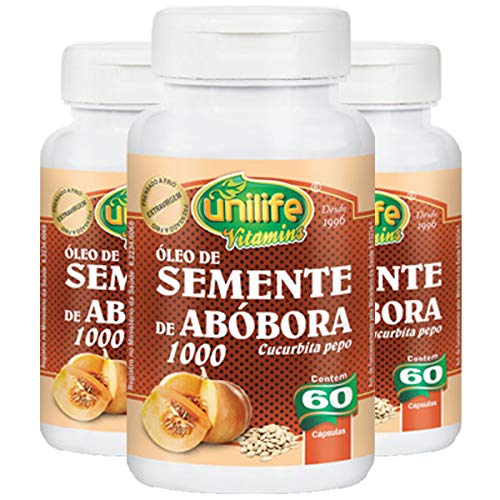 Óleo de Semente de Abóbora - 3 unidades de 60 cápsulas - Unilife