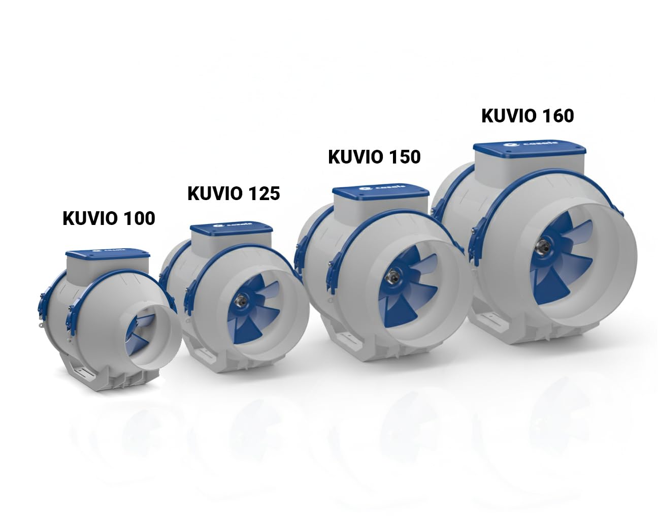 Extractor en línea 100 mm silencioso | Ventilador conducto helicocentrífugo 260 m³/h | 2 velocidades | ventilación baño cocina | KUVIO 100 de Casals