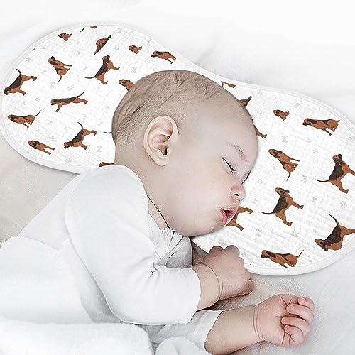 Image of Muslin Baby Burp Cloths, Dogs Bloodhound Muslin Washcloths Baby Rags Comfy Soft Absorbent in for Newborn Boys and Girls 2 Piece 22 x 11 Inch