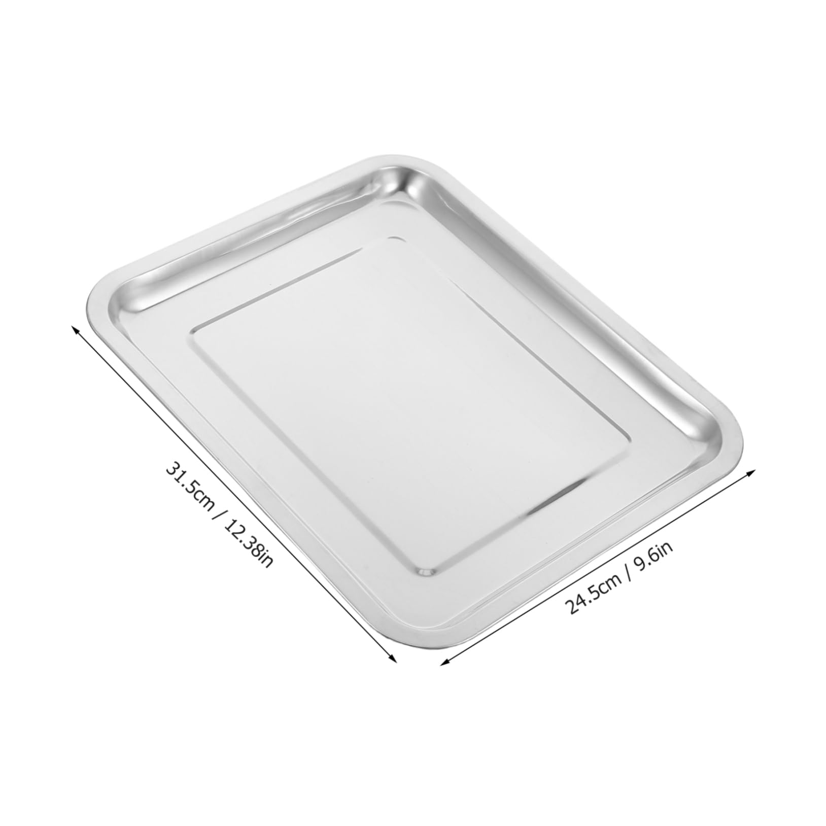 STOBAZA Stainless Steel Baking Tray Versatile Roasting Pan for Oven and Toaster Oven Small Rectangular Steamer Tray for Cooking Jewelry Storage Bathroom Organizer Easy to Clean