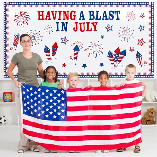 Décorations de tableau d'affichage du 4 juillet Harloon avec feux d'artifice patriotiques - 7