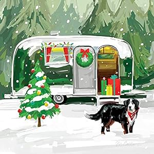 Bundle of 2 20 count Bernese Noahs Snowy Vintage Christmas Paper Beverage Napkins