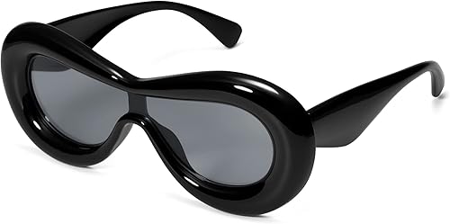 VANLINKER Gafas de sol gruesas ovaladas Y2K con marco inflado gafas de sol gafas de sol gafas estéticas VL9729