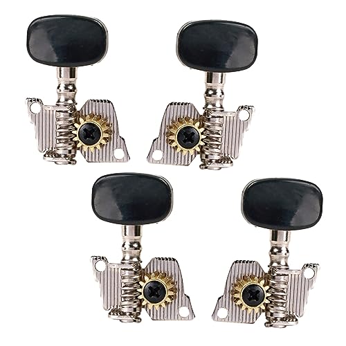 HEMOTON 4Pcs Guitar Tuning Pegs Rl Single Hole Tuners for Electric Guitars Durable Keys for String Alignment Essential Guitar Accessories Silver Finish