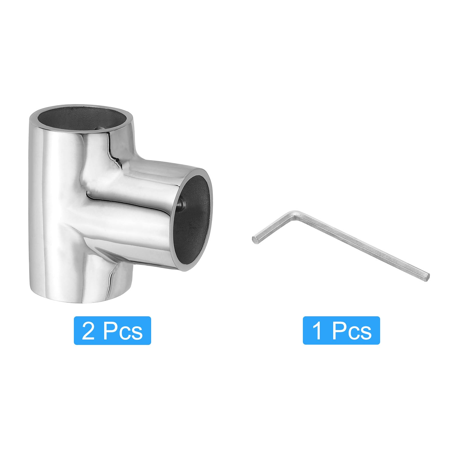 Lot De 2 Raccords En T Pour Main Courante Bateau – Acier Inoxydable 316, Diamètre 22 Mm, Installation Facile