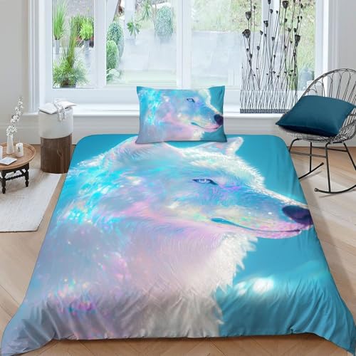 Housse de couette single loup microfibre hypoallergénique pour enfant - 3
