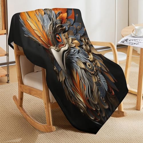 Manta de forro polar Águila de felpa para sofá y cama, cuatro estaciones, 180 x 200 cm 5