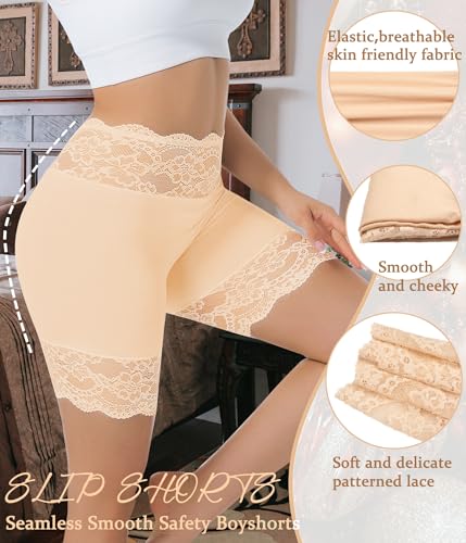 Image of Hibluco Slip Shorts For Under Dresses Anti Chafing Boyshort Women Underwear
