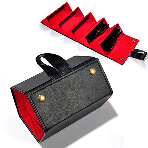 Multiple Leather Sunglasses Travel Organizer Case Foldable Eyeglasses Storage Box Portable Eyewear Display Containers