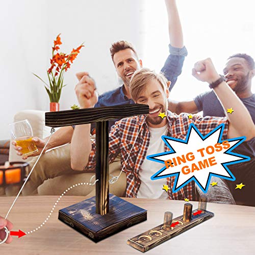 image for Kidyawn Ring Toss Games for Adults, Handheld Games with Shot Ladder Bu