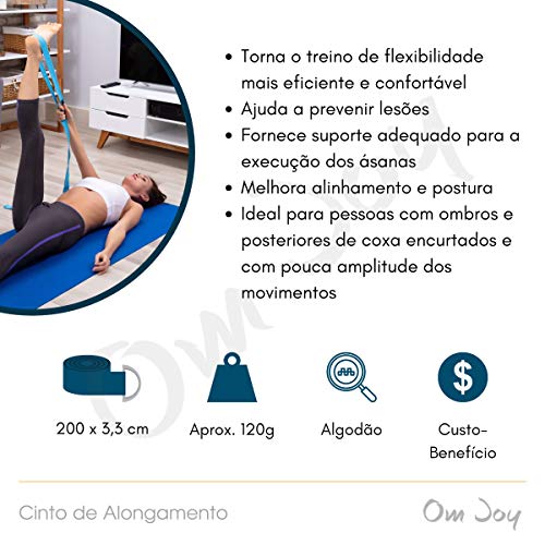 Cinto para Alongamento - Faixa/Strap - Yoga e Pilates - Cor Lisa (200 cm)